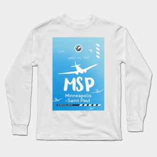 MSP Minneapolis Saint Paul airport tag Long Sleeve T-Shirt